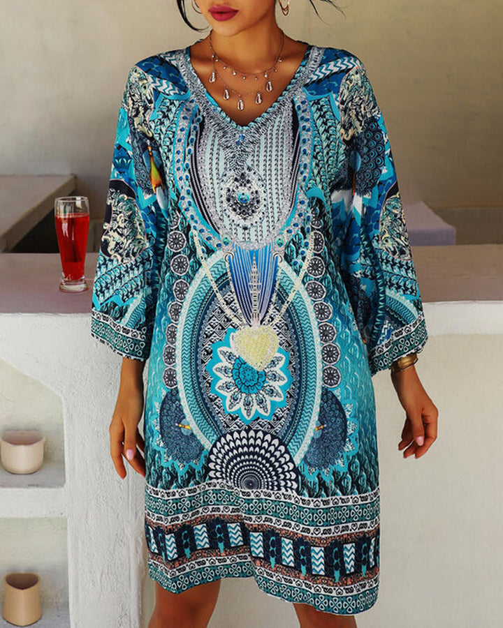 Emelia - Lebhaftes Boho-Musterkleid