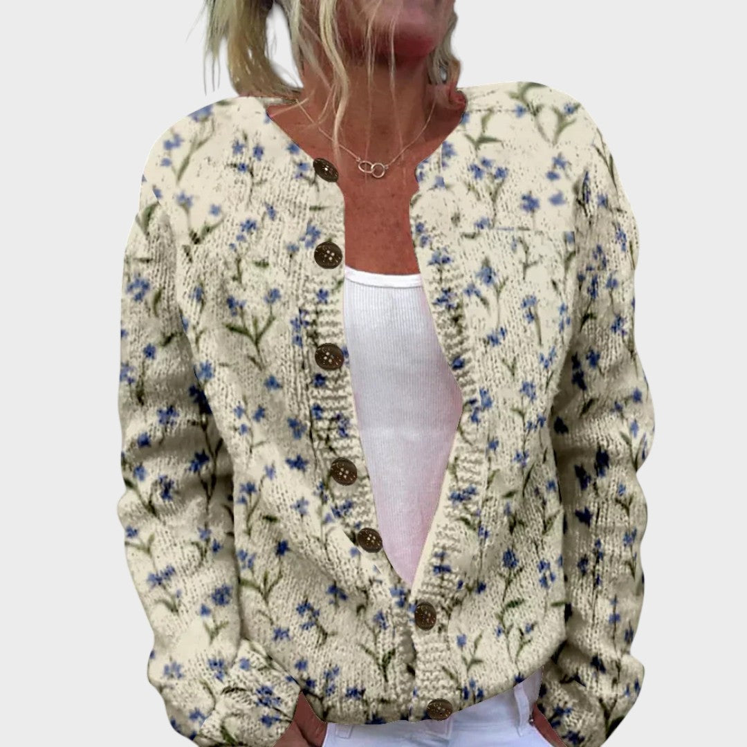 Beatrice | Strickjacke mit Blumenmuster