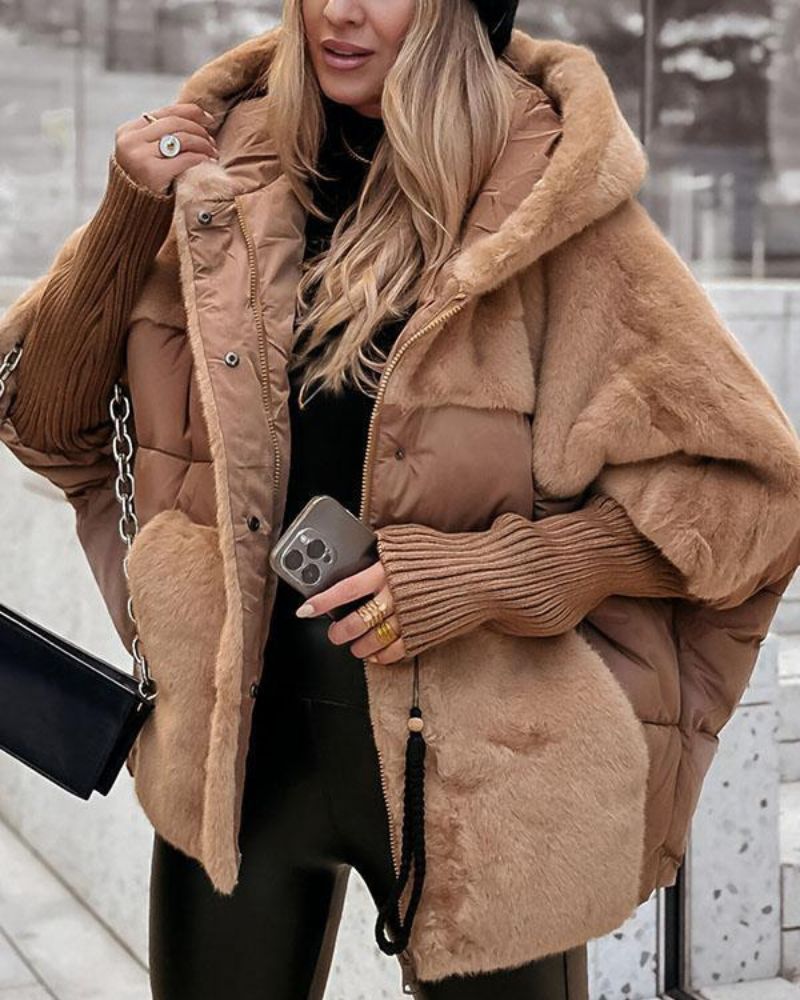 Simona | Teddyjacke mit Kapuze und gepolsterten Einsätzen