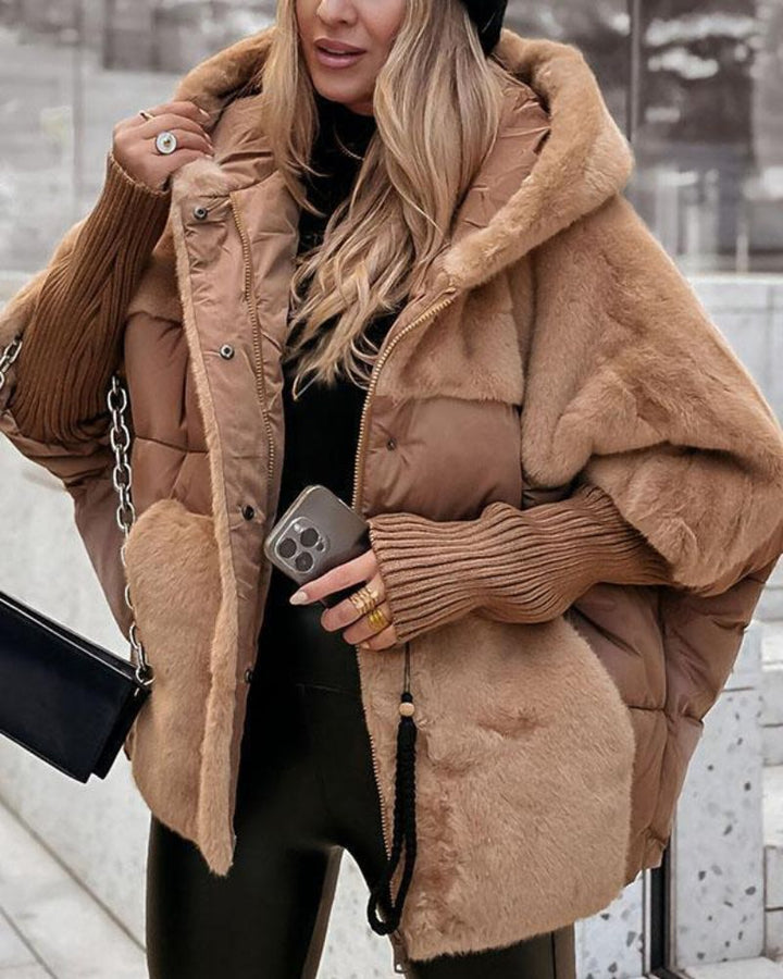 Simona | Teddyjacke mit Kapuze und gepolsterten Einsätzen