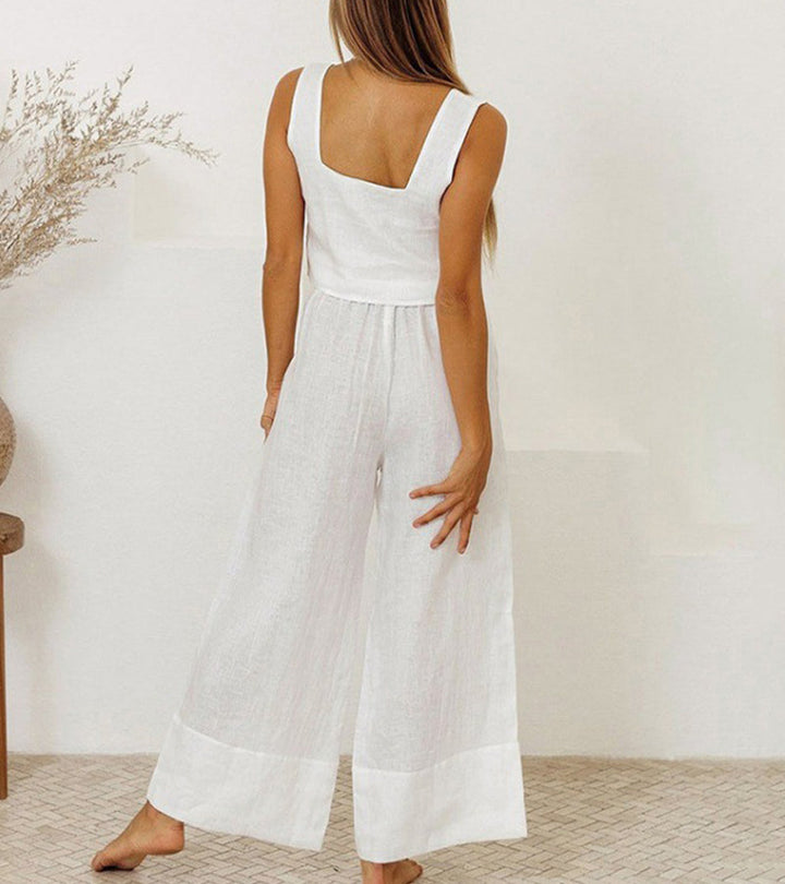 Megan - Minimalistisches Top-Set mit Schlaghose