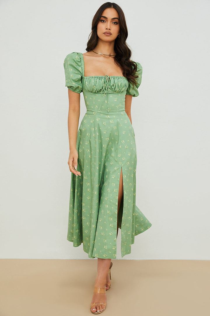 Aviana - Kleid mit Puffärmeln in Bloom