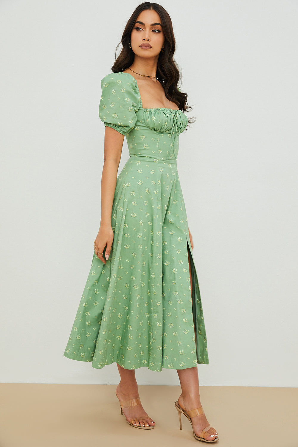 Aviana - Kleid mit Puffärmeln in Bloom