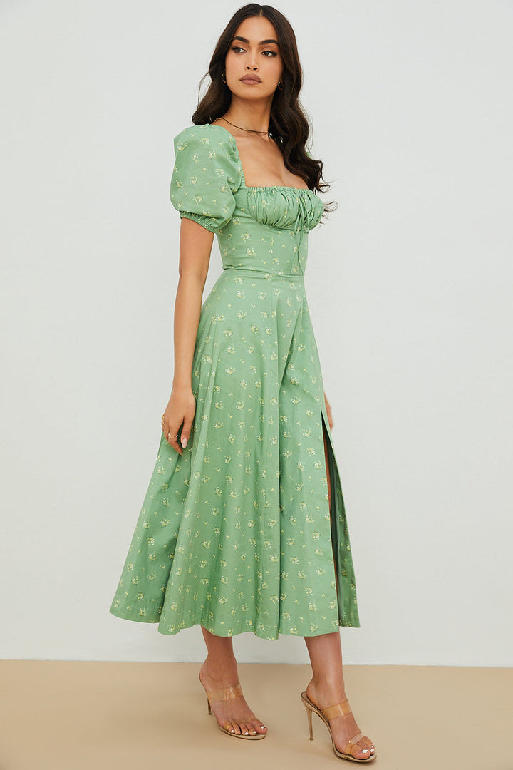 Aviana - Kleid mit Puffärmeln in Bloom