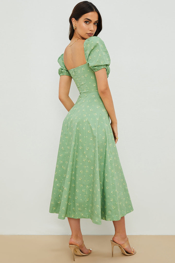 Aviana - Kleid mit Puffärmeln in Bloom