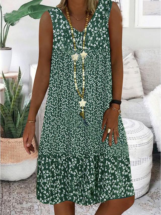 AYLA | Ärmelloses V-Ausschnitt-Kleid