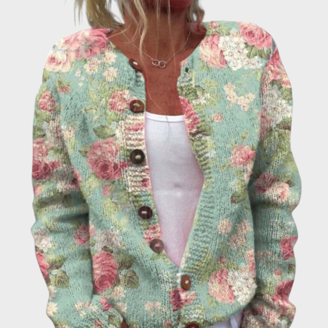 Valentina | Cardigan mit Blumenmuster