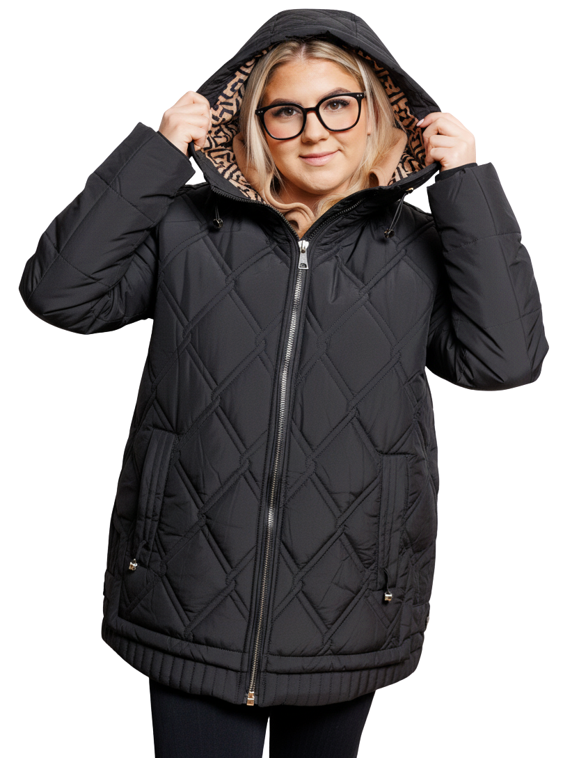 Teresa | Curvy Steppjacke mit Kapuze