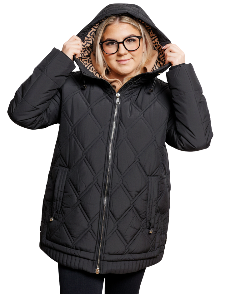 Teresa | Curvy Steppjacke mit Kapuze