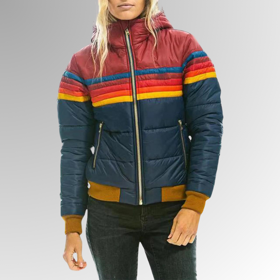 Giorgia | Kurzjacke Color Block mit Kapuze