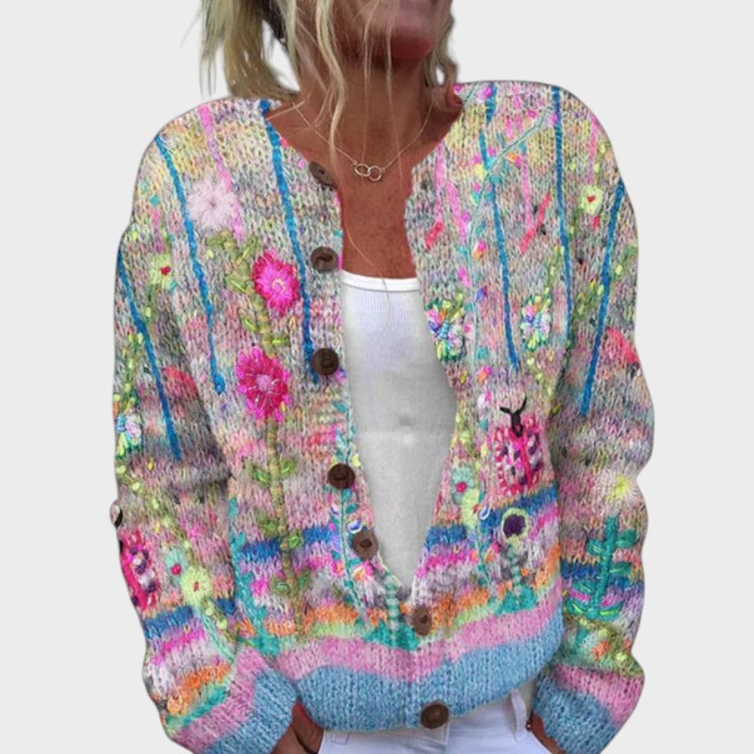 Giorgia | Strickjacke mit Blumenmuster
