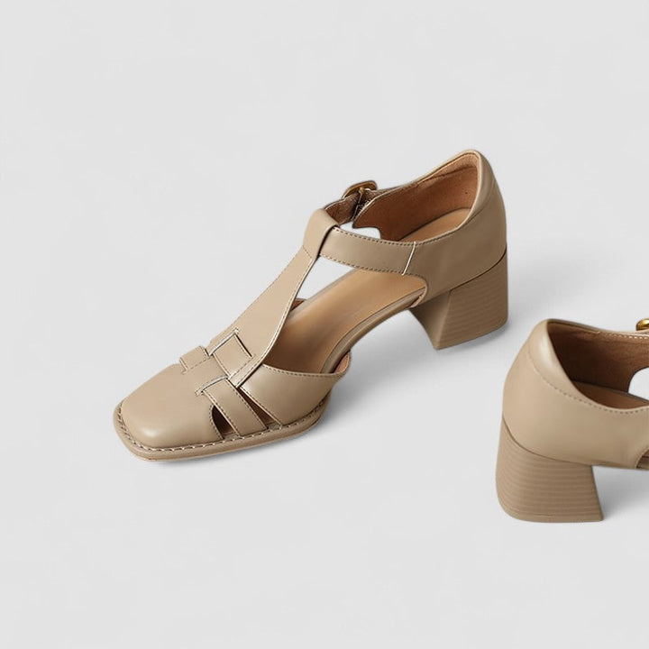 Elyxiana | Orthopedic Block Heel Shoes with T-Strap