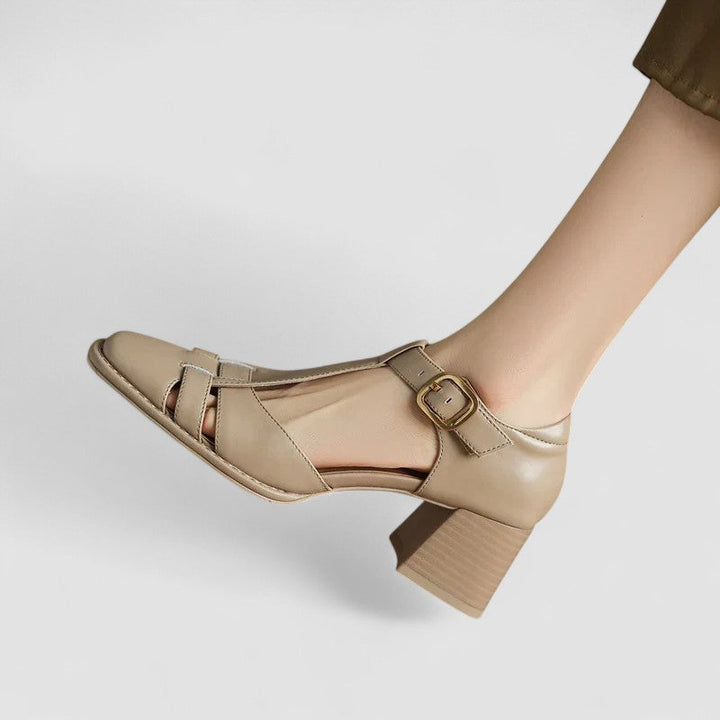 Scarlett – Orthopedic T-Strap Block Heeled Sandals