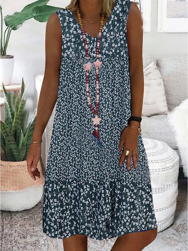 AYLA | Ärmelloses V-Ausschnitt-Kleid