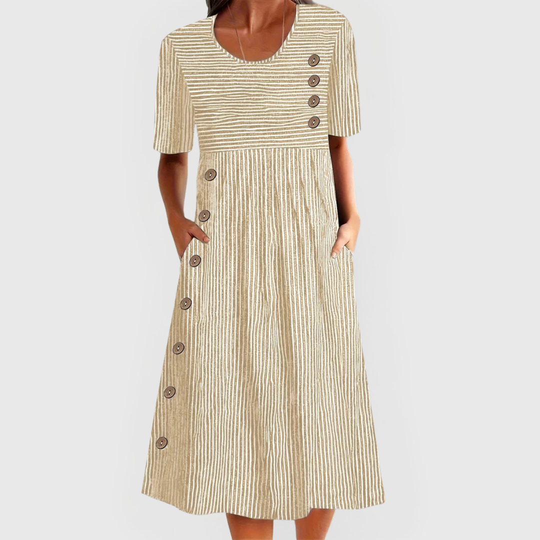JARNA | Midi-Striped Dress