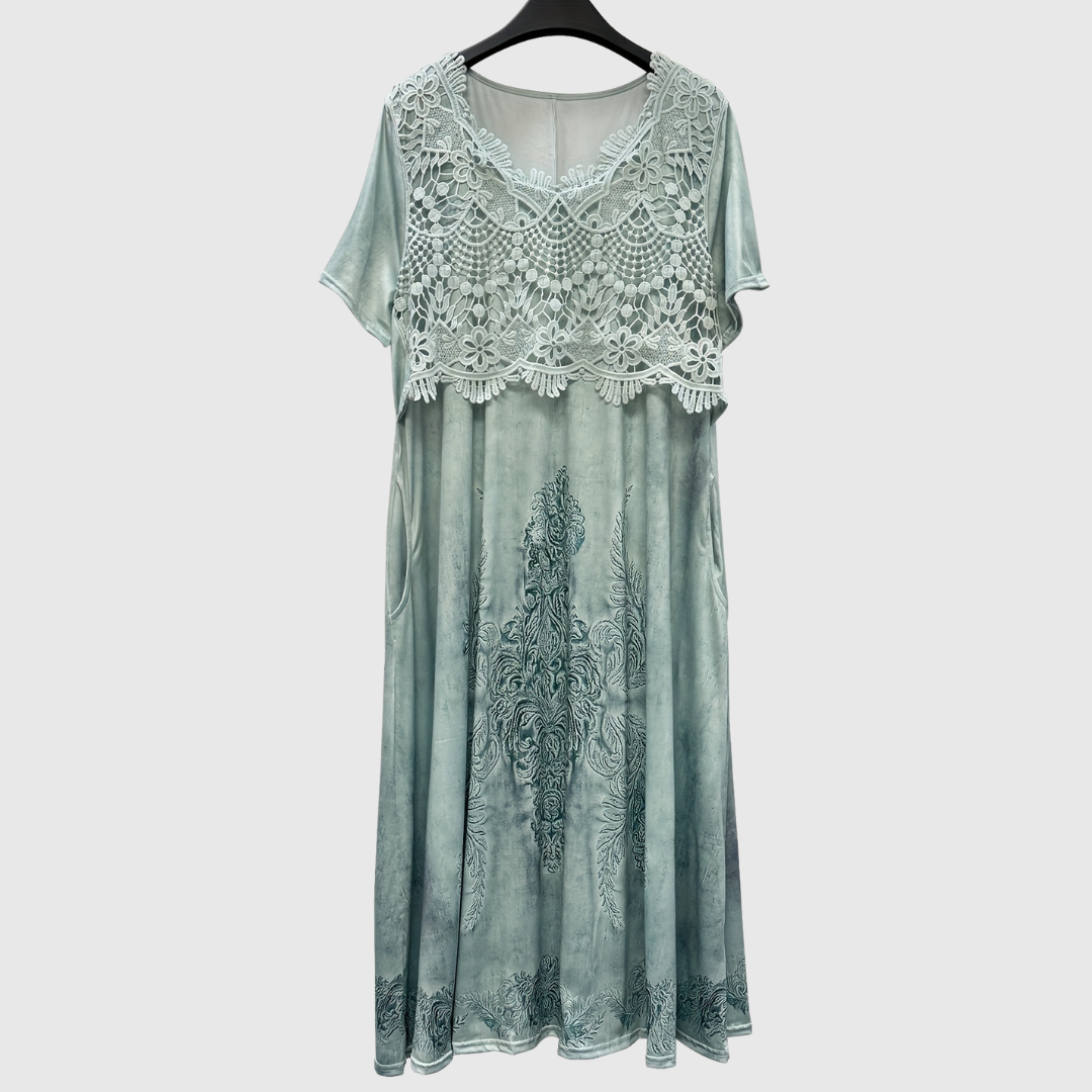 INDIGO | Elegantes Midi-Kleid mit floralem Design