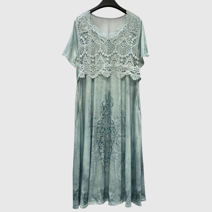 INDIGO | Elegantes Midi-Kleid mit floralem Design