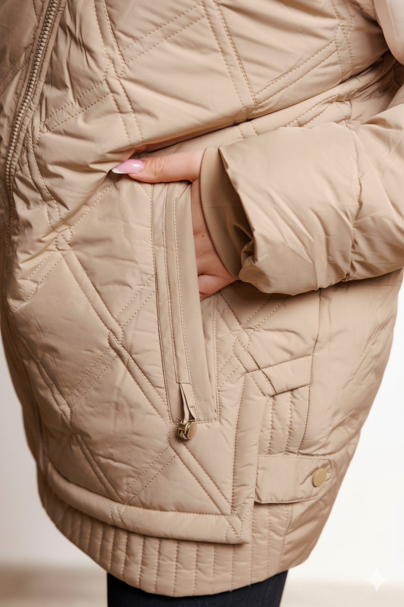 Teresa | Curvy Steppjacke mit Kapuze