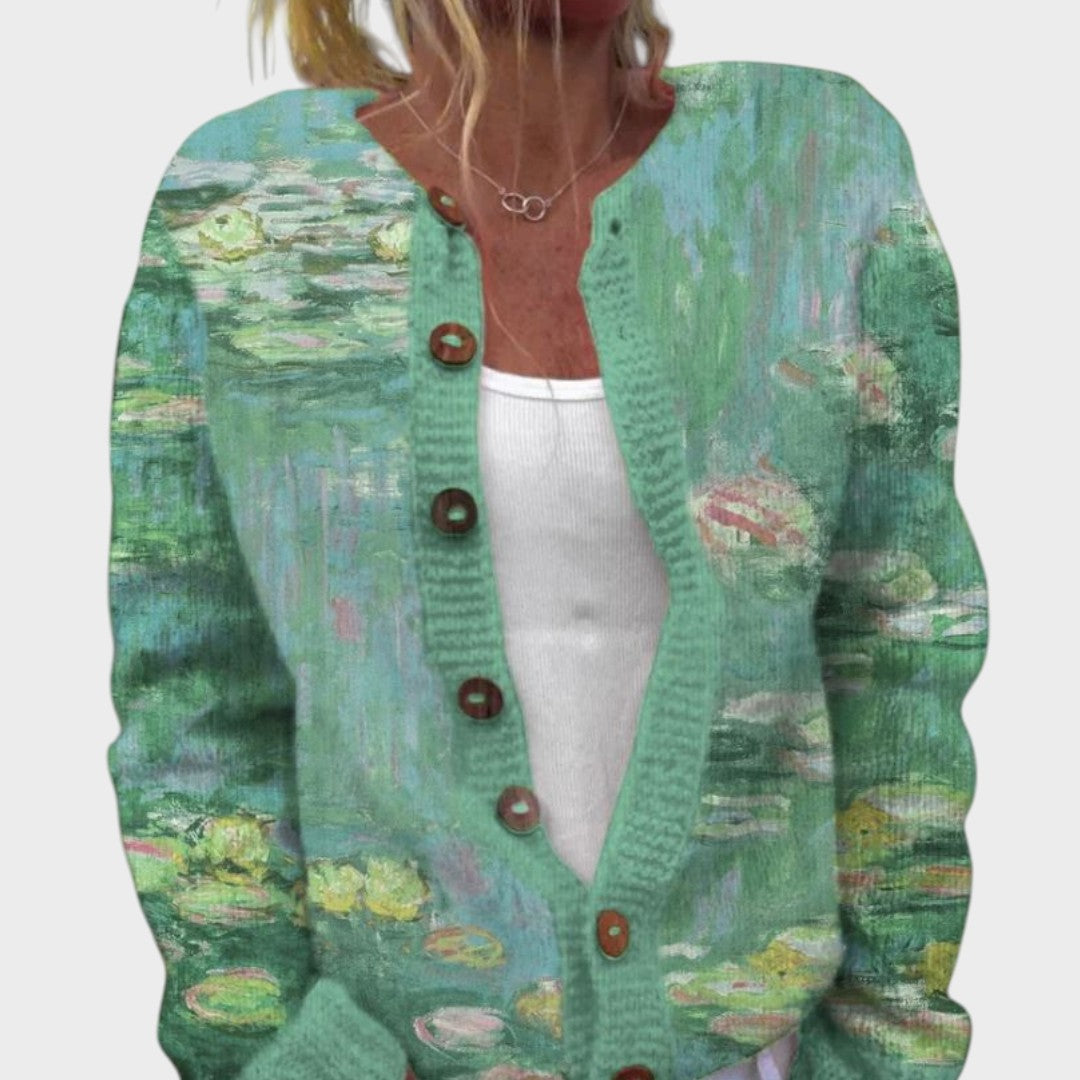 Aurora | Cardigan mit Seerosenmuster
