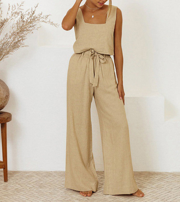 Megan - Minimalistisches Top-Set mit Schlaghose
