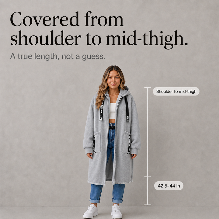 Aurelia | Long-Sweatjacke mit Statement-Bändern