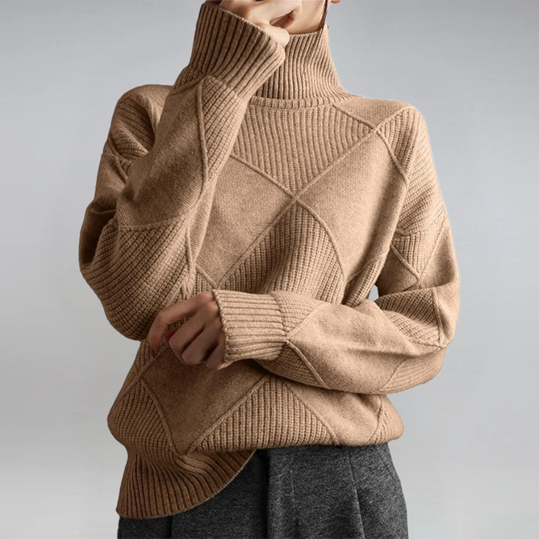 Lauren | Eleganter Cashmere-Pullover mit Stehkragen