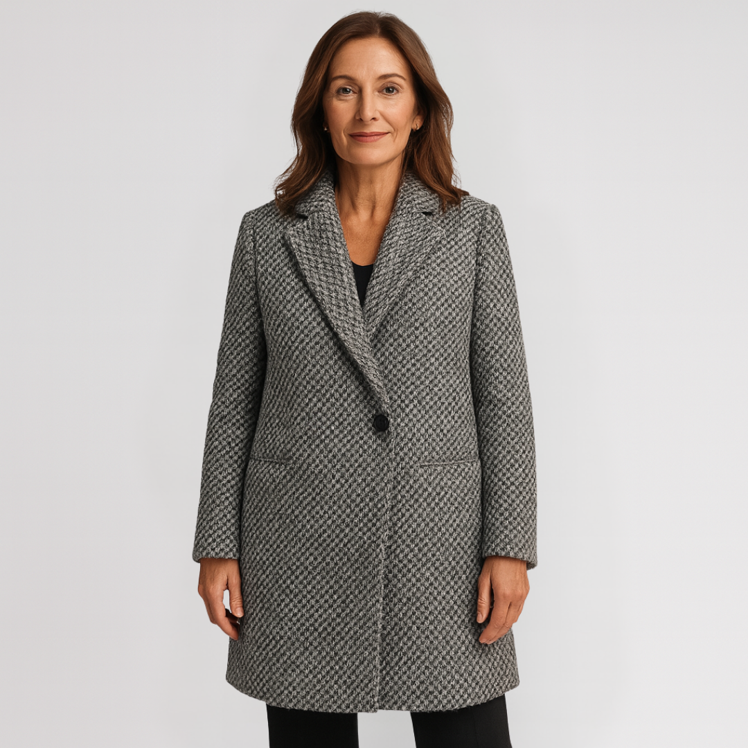 Federica | Bouclé-Einreihiger Mantel mit Revers