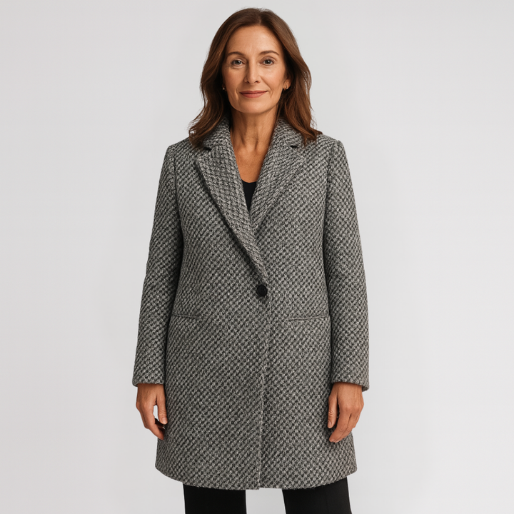 Federica | Bouclé-Einreihiger Mantel mit Revers