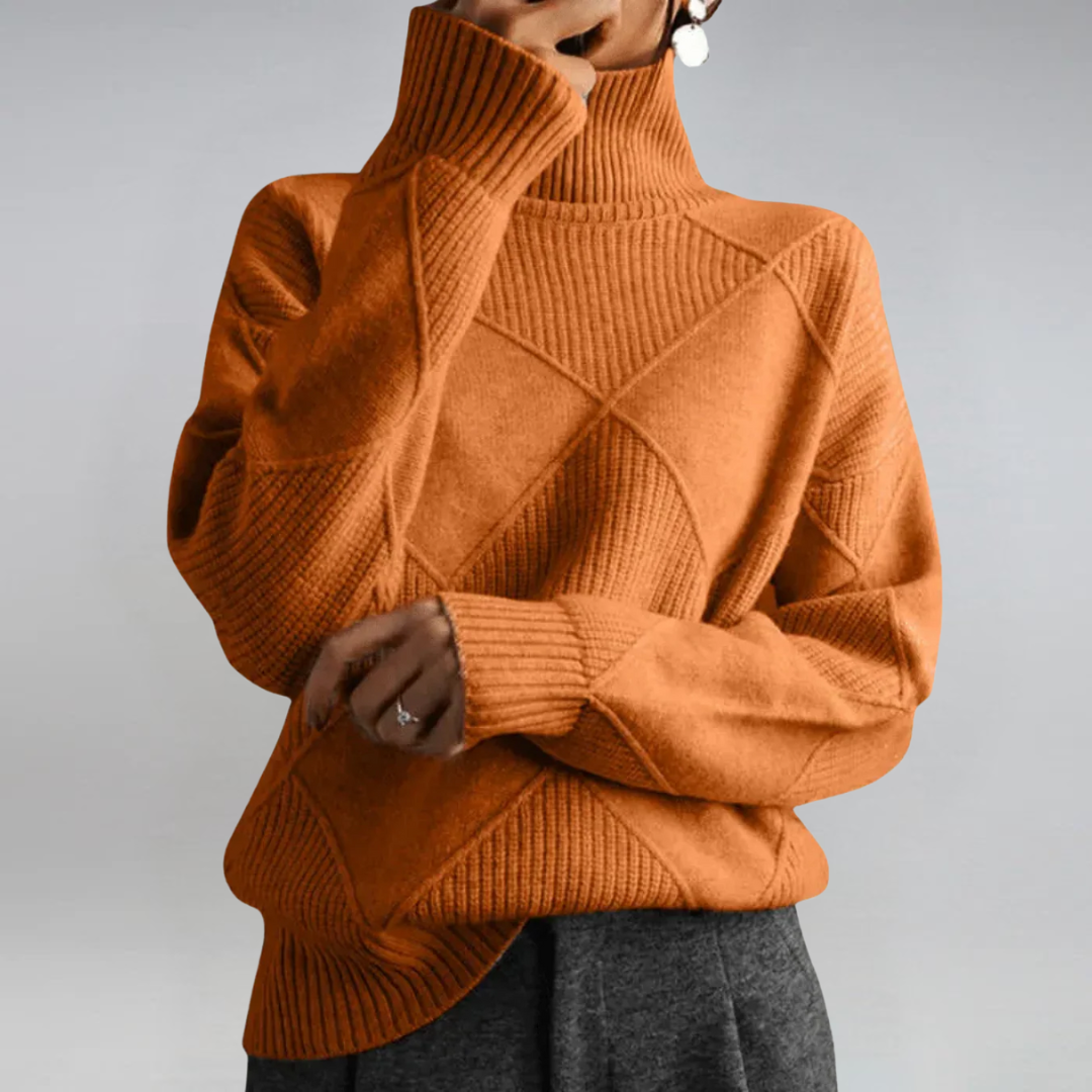 Lauren | Eleganter Cashmere-Pullover mit Stehkragen