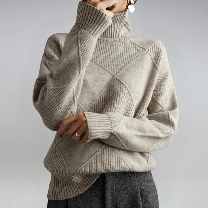 Lauren | Eleganter Cashmere-Pullover mit Stehkragen