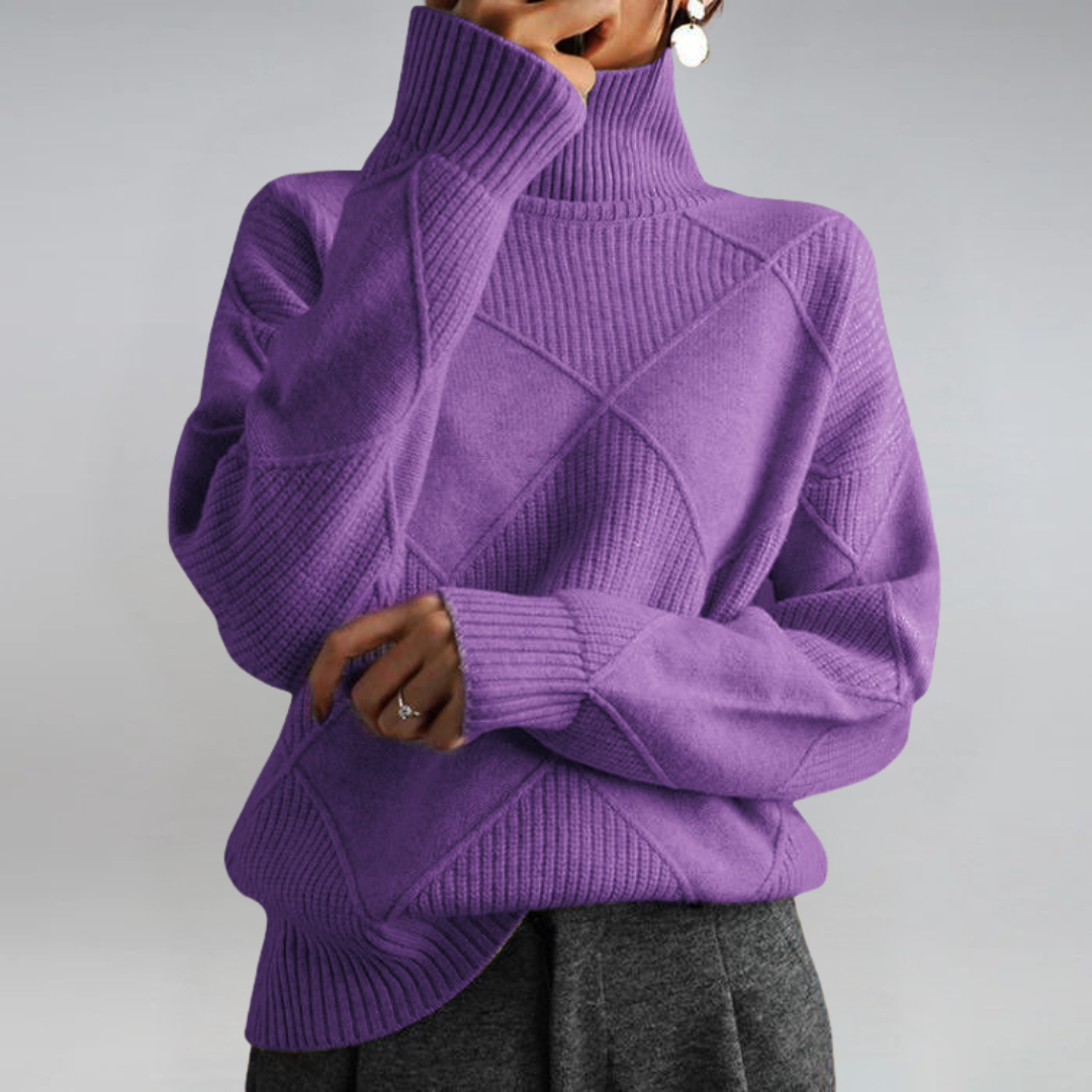 Lauren | Eleganter Cashmere-Pullover mit Stehkragen