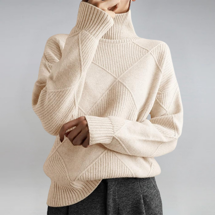Lauren | Eleganter Cashmere-Pullover mit Stehkragen