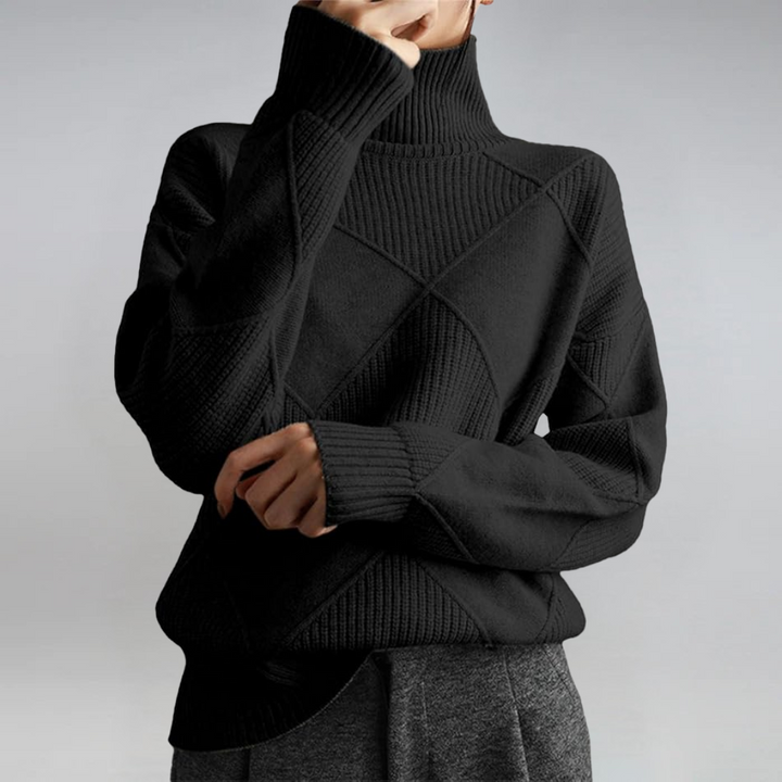 Lauren | Eleganter Cashmere-Pullover mit Stehkragen