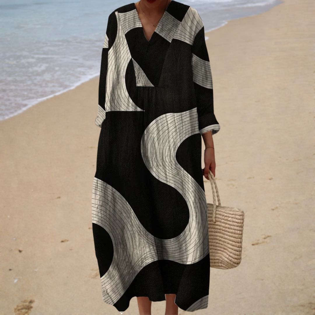 Figurschmeichelndes Bedrucktes Sommerkleid