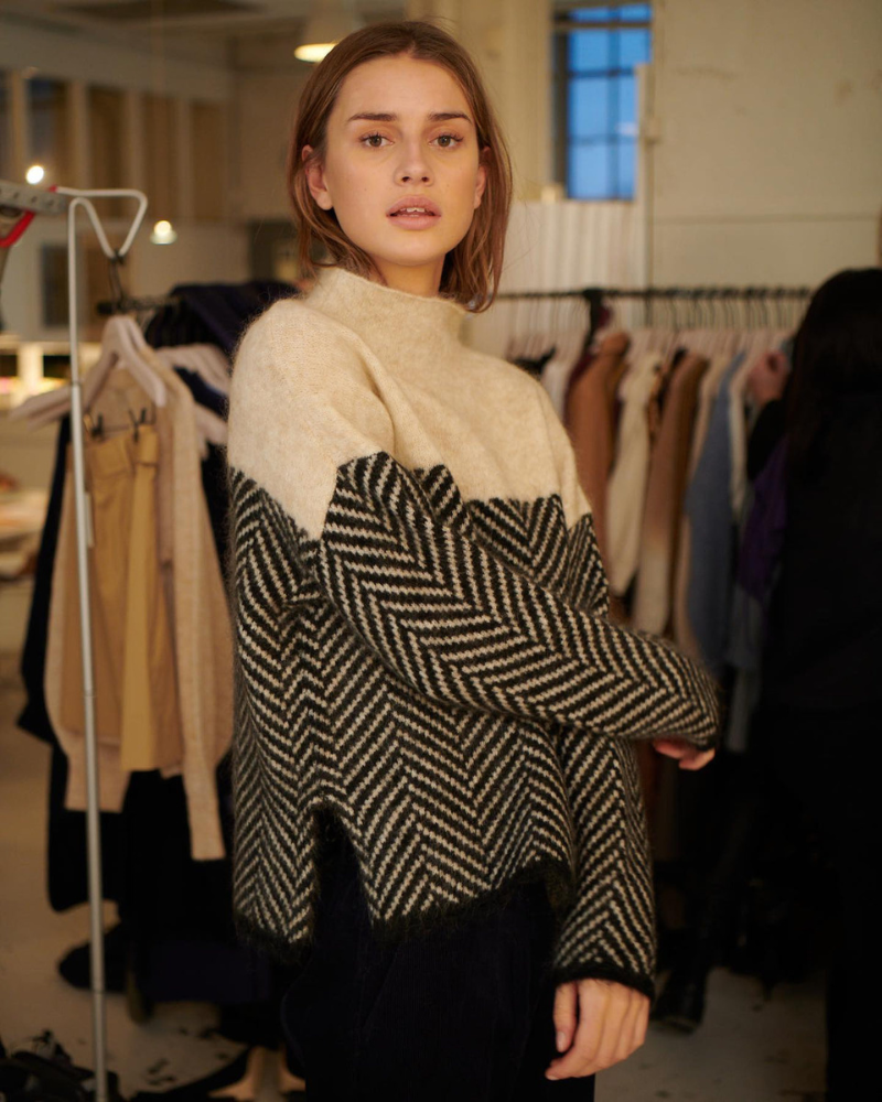 Norah | Baumwollpullover mit hohem Kragen