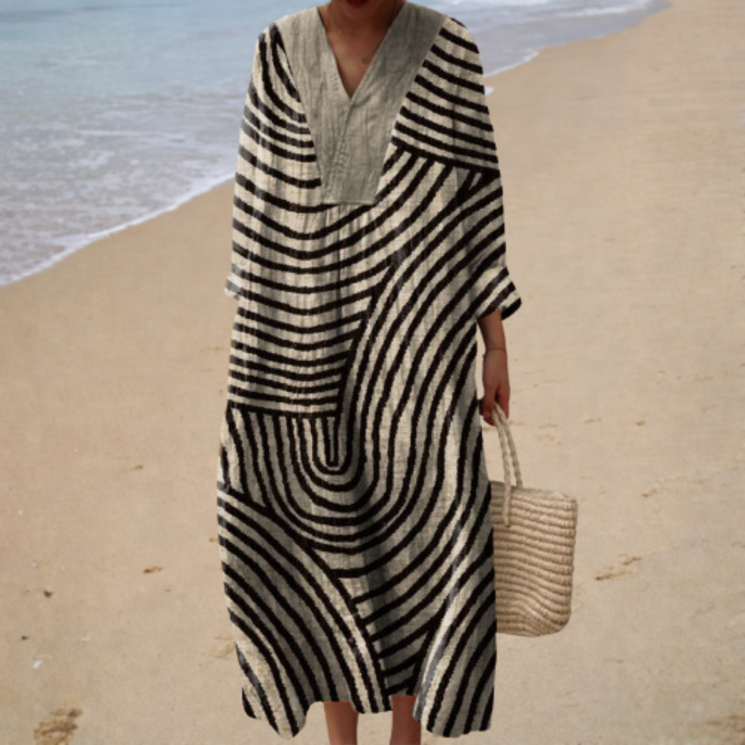 Figurschmeichelndes Bedrucktes Sommerkleid
