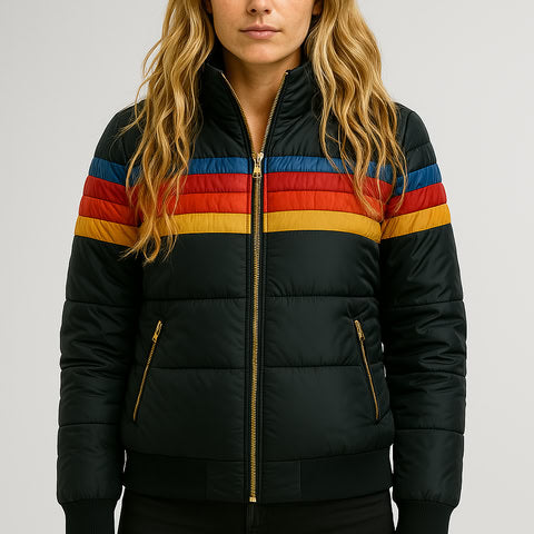 Giorgia | Kurzjacke Color Block mit Kapuze