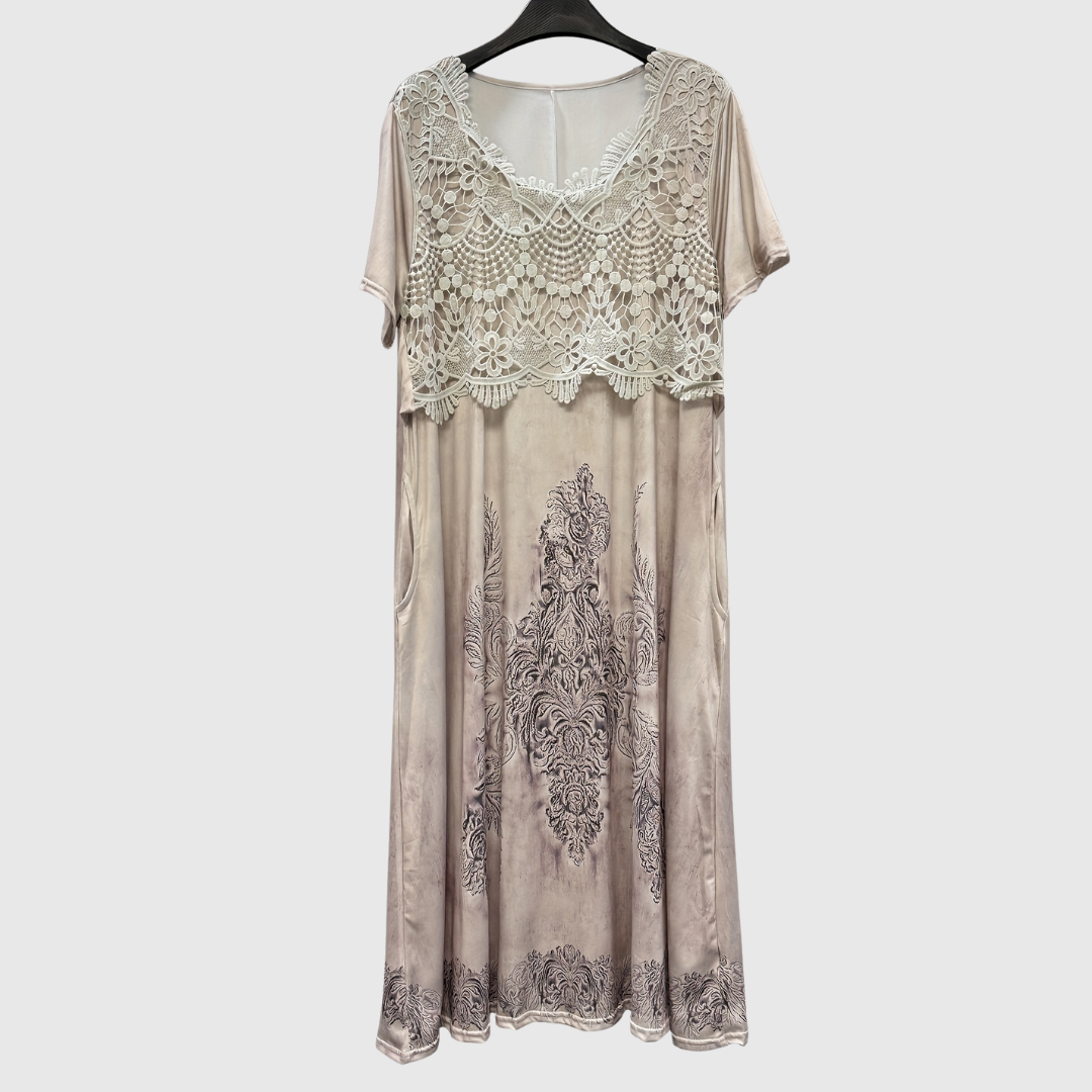 INDIGO | Elegantes Midi-Kleid mit floralem Design