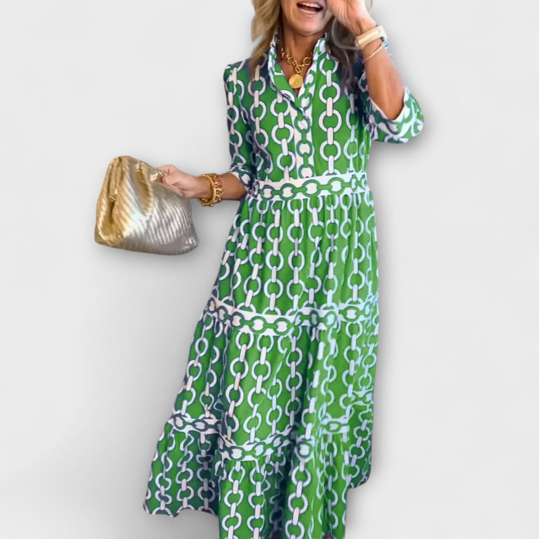 JULIANA | Midi-Kleid im Kettenmuster