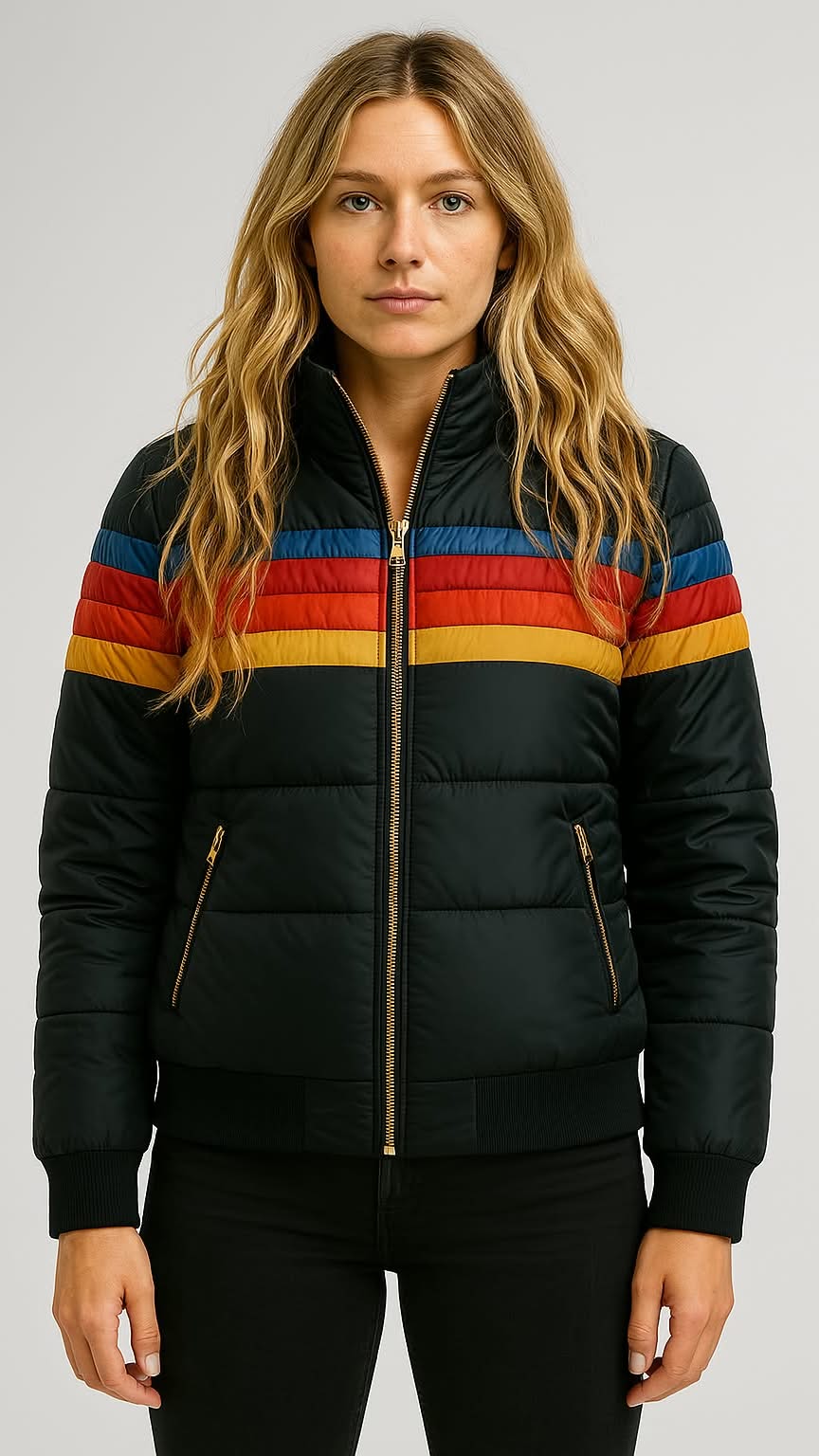 Giorgia | Kurzjacke Color Block mit Kapuze