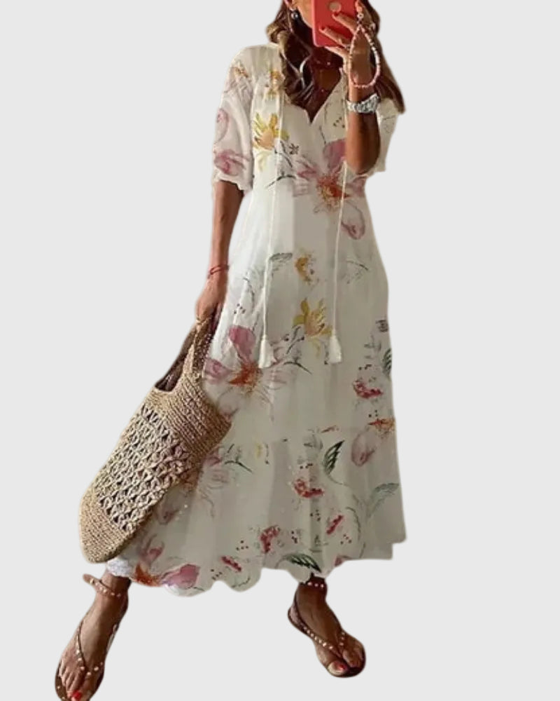 Amalia | Vintage Bohemian Maxikleid für den Sommer