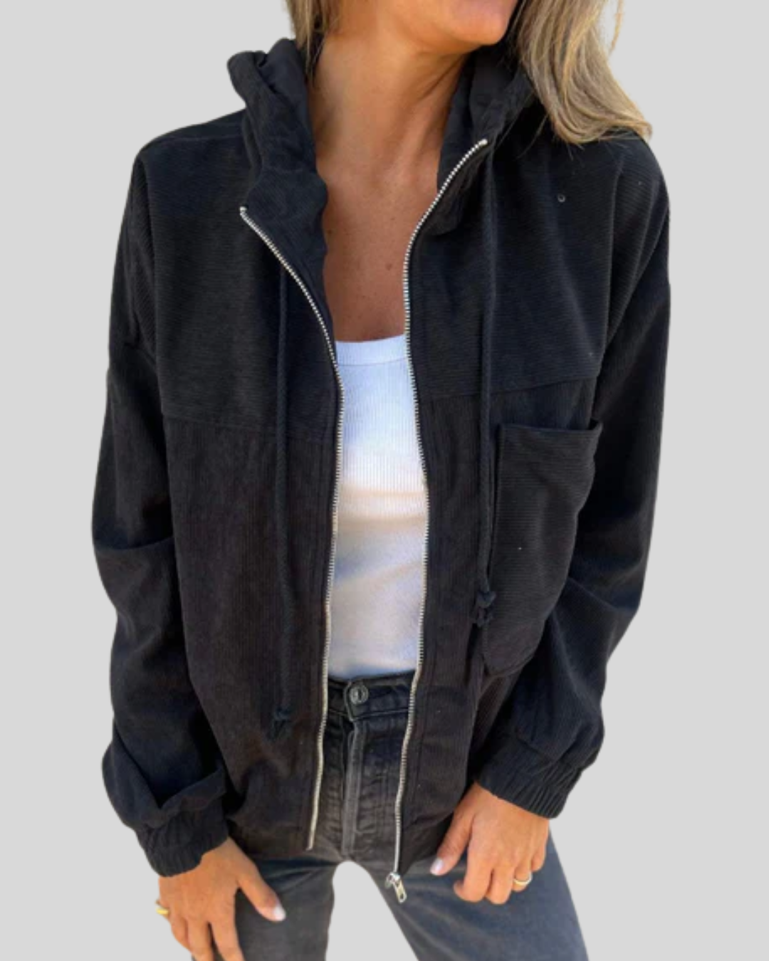Mabel | Weicher Gilet mit Reißverschluss