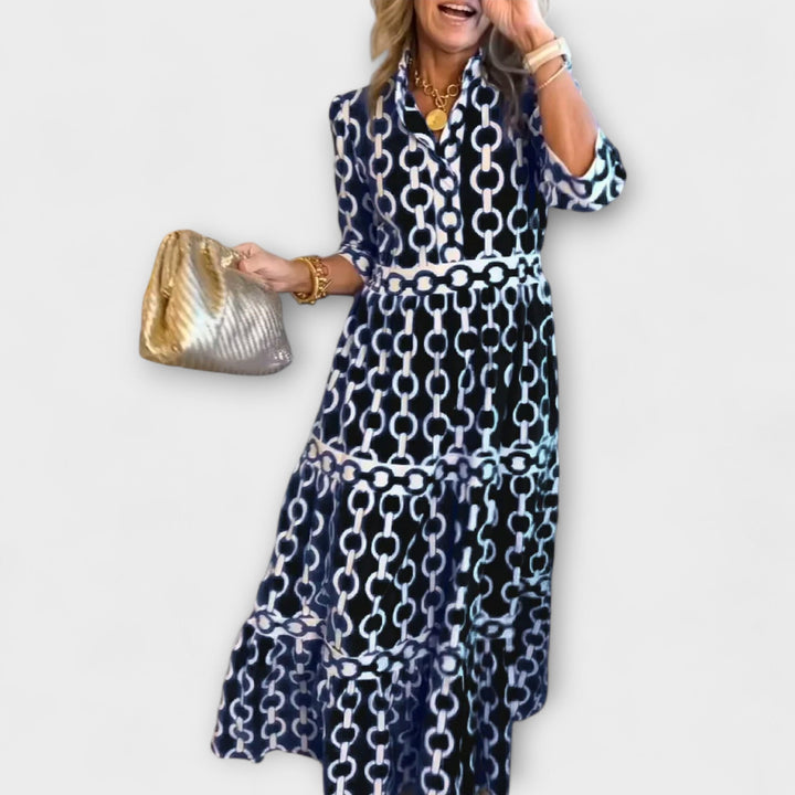 JULIANA | Midi-Kleid im Kettenmuster