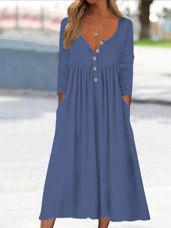 ZARA | Midi-Kleid mit Vorderknöpfen