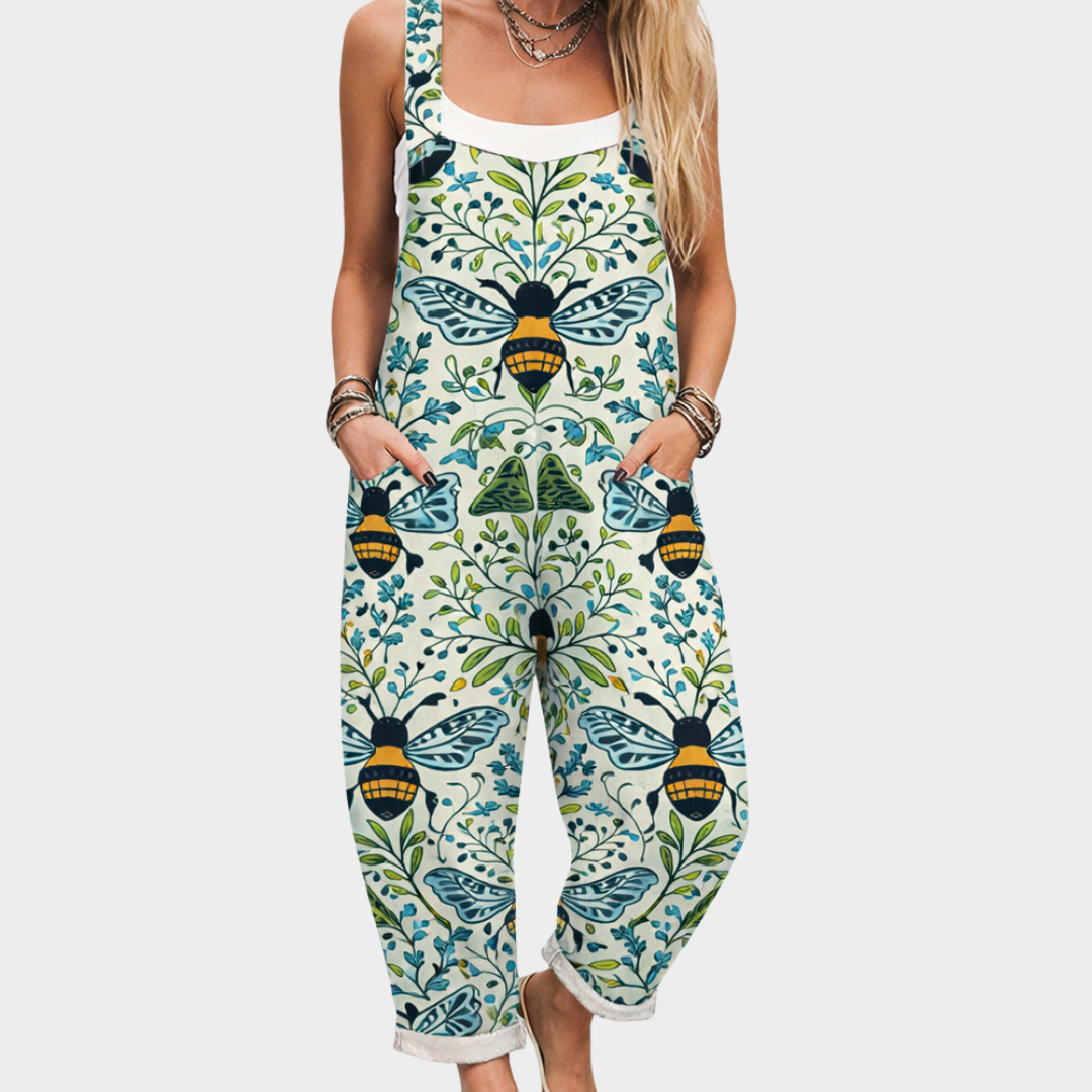 Bequeme bedruckte Latzhose