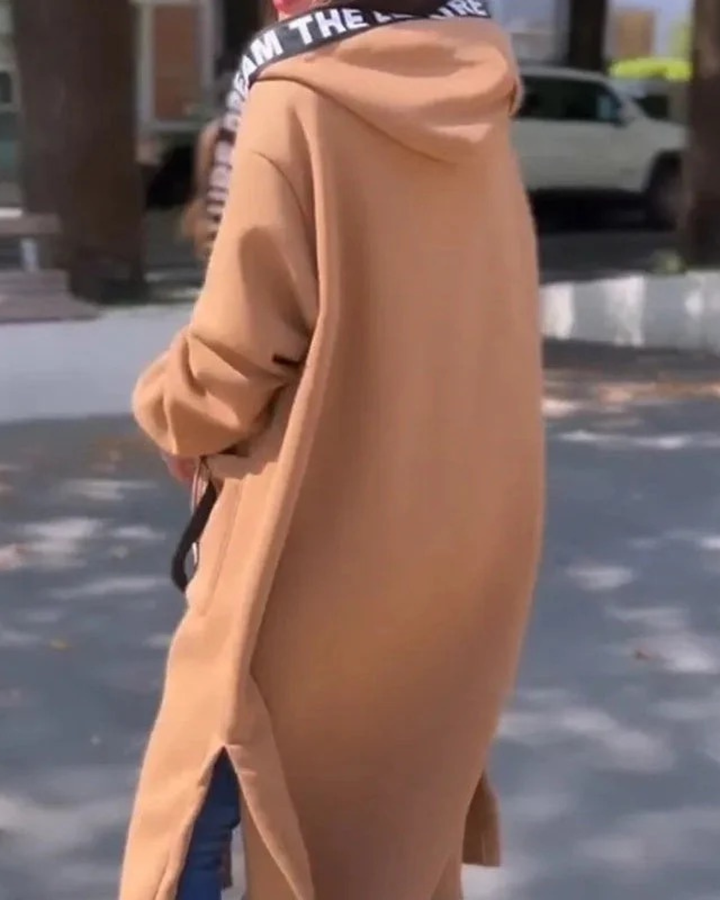 Rita | Lange Sweatjacke mit Kapuze und Taschen