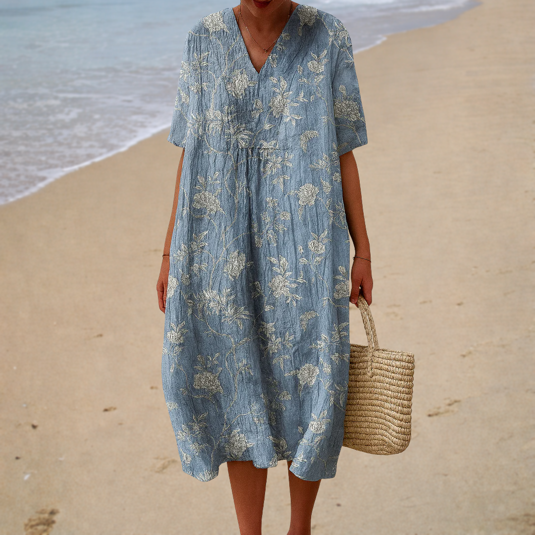 Figurschmeichelndes Bedrucktes Sommerkleid
