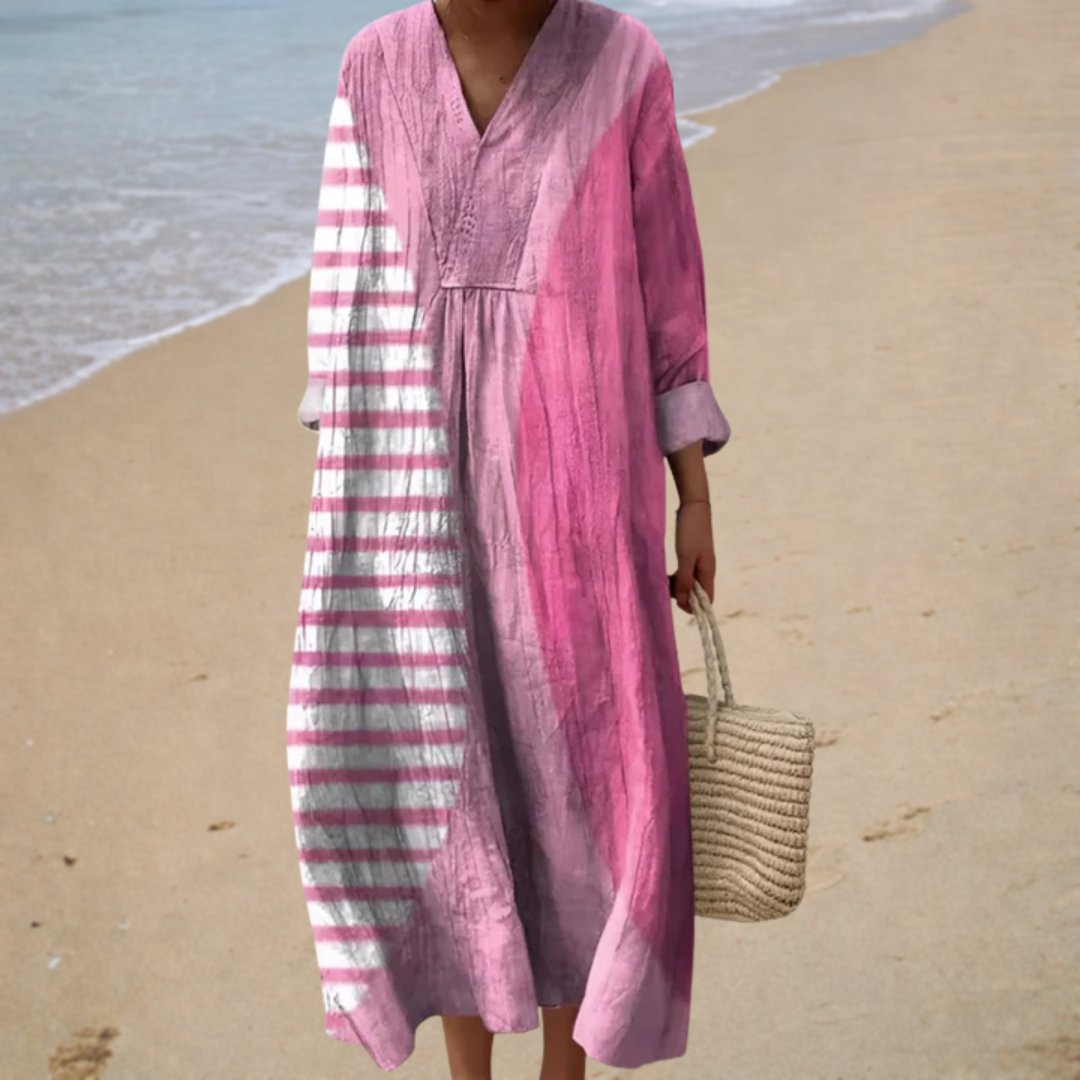 Figurschmeichelndes Sommerkleid mit Muster
