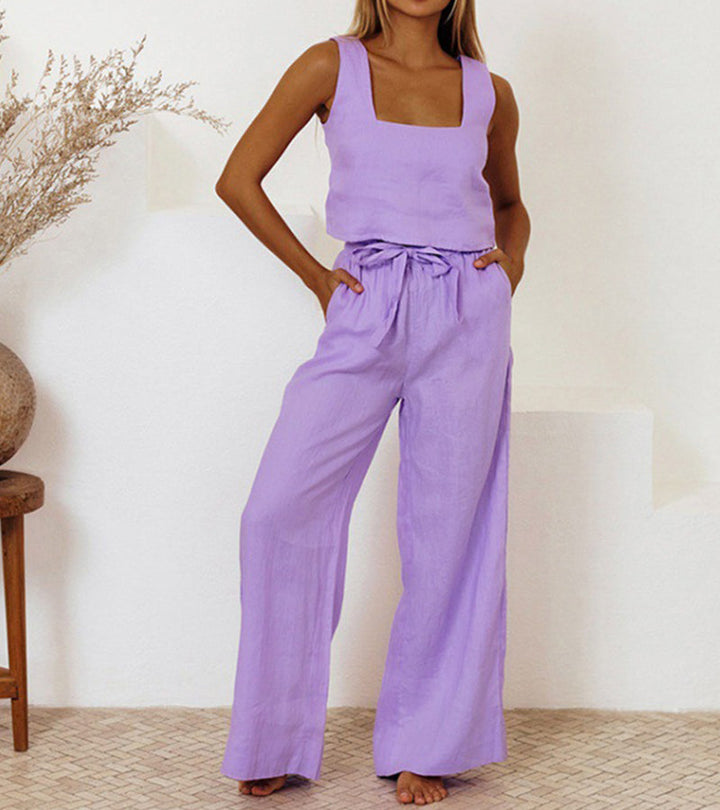 Megan - Minimalistisches Top-Set mit Schlaghose