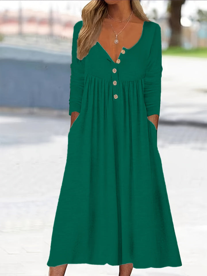 ZARA | Midi-Kleid mit Vorderknöpfen
